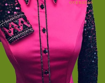 Pink Western Showmanship shirt: Equestrian woman Show Jacket