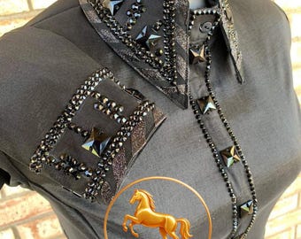 Swarovski Crystal Western Showmanship Jacket: Ultrasuede Equestrian Show Jacket