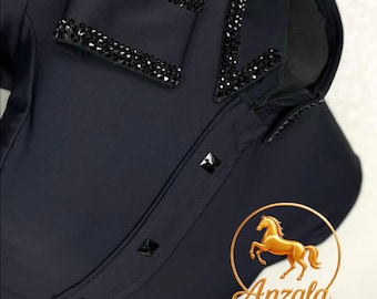 Western Showmanship Jacket: Swarovski Crystals, Equestrian Show Jacket