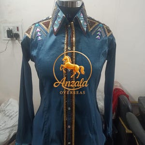 Western Show Shirt Western showmanship Jacket Women Showmanship Jacket Western pleasure horse show Jacket Show Jacket Equestrian Show Shirt