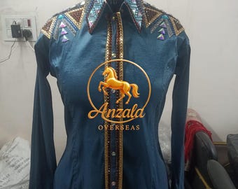 Swarovski Crystal Western Showmanship Jacket: Ultrasuede Equestrian Show Jacket