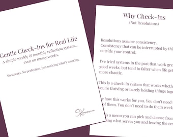 Gentle Check-Ins for Real Life: A Flexible Weekly and Monthly Reflection Guide (Printable & reMarkable PDF)