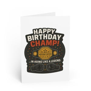 Verjaardagskaart UFC Fighter, cadeau voor hem, gelukkige verjaardagskampioen, grappige vechtsportkaart