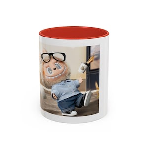 Taza de café con divertido personaje de dibujos animados, taza original, regalo para amantes del café, bonita decoración de oficina, utensilios de cocina originales