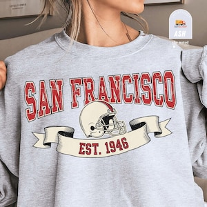 Vintage San Francisco Football Sweatshirt, Retro SF Game Day Crewneck, Classic San Francisco Football Top, Unique Sunday Gift for Fans