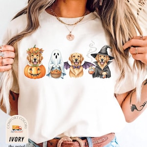 Comfort Colors® Halloween Golden Retriever Shirt, Halloween Hundeshirt, Geisterhund Shirt, Hundeliebhaber Geschenk, Hund Halloween Shirt, Golden Mama Shirt