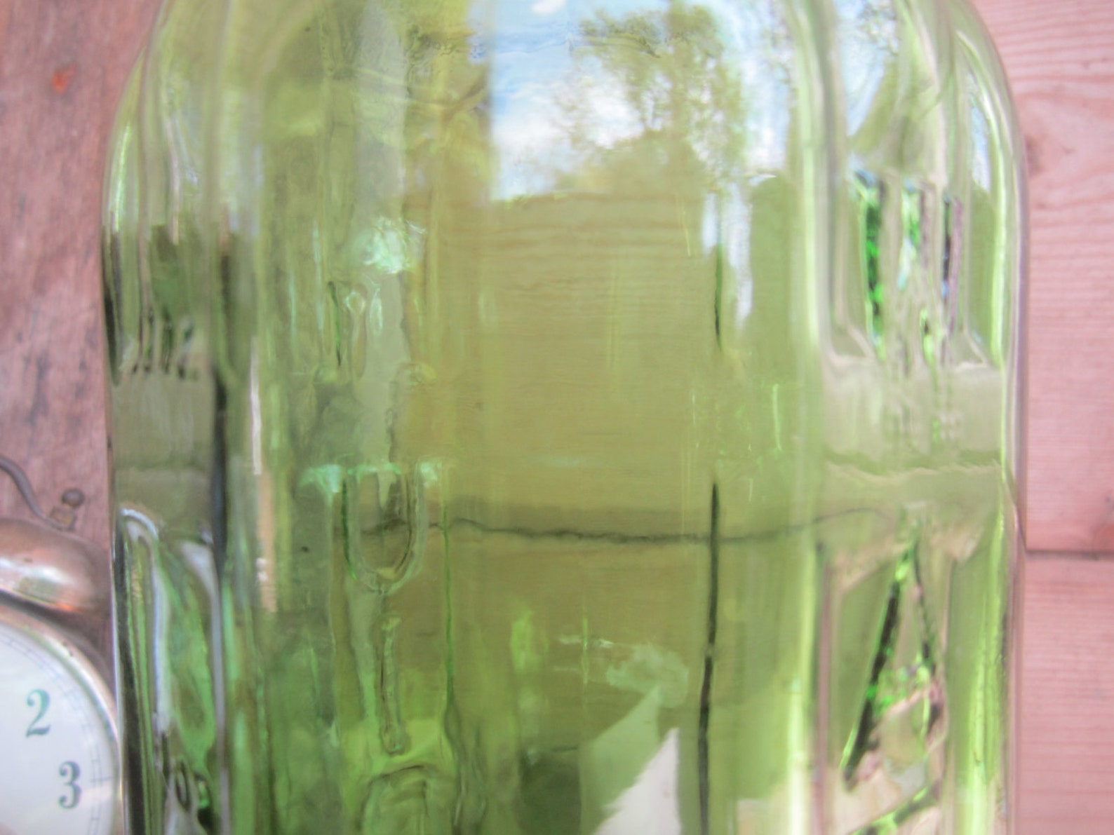Vintage Green Glass Water & Juice Bottle 40 oz. Etsy