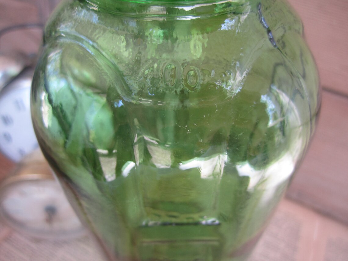 Vintage Green Glass Water & Juice Bottle 40 oz. Etsy