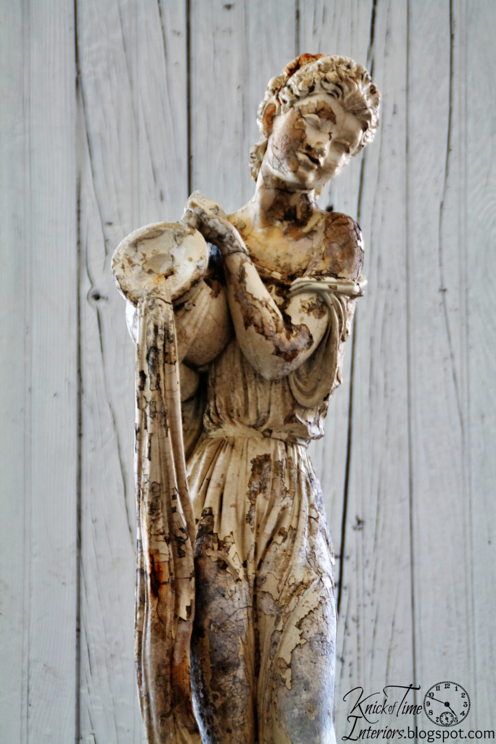 Vintage Garden Statue Woman Pouring Water from Jug French | Etsy