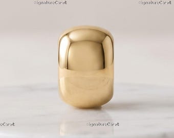 Gold Initial Bead Charm Real Gold Letter Pendant Personalized Capsule Bead Custom Alphabet Charm Minimalist Dainty Geometric Rondelle Charm