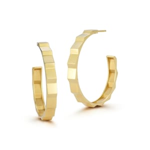Chunky 14k Gold Hoop Earrings: Modern Geometric Statement Jewelry