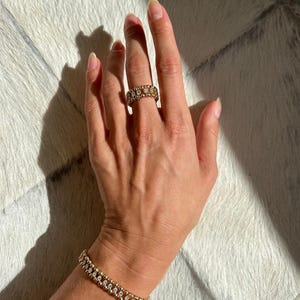 Minimalist diamond ball bracelet in 14k gold, dual chain bead design for everyday layering style