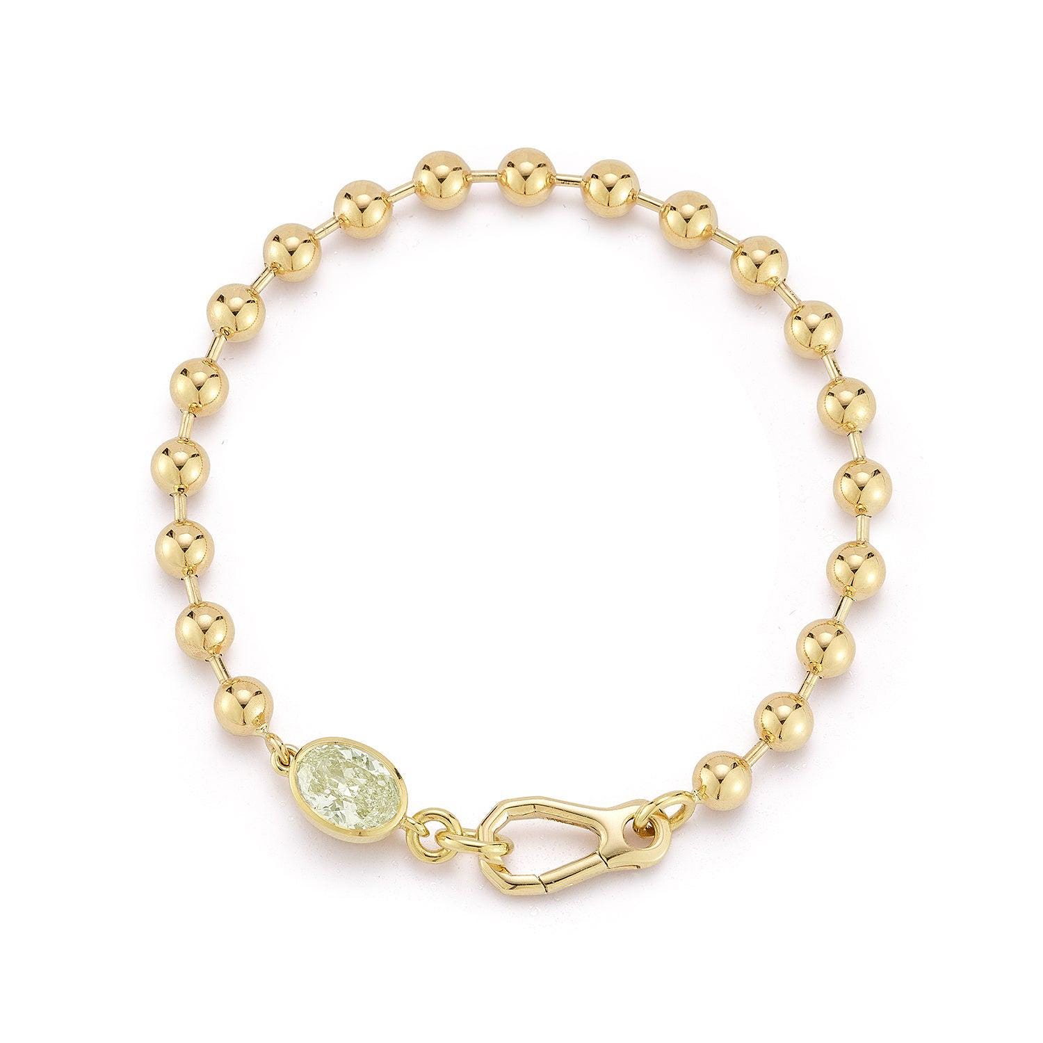 18K Gold Dipped Rhinestone Ball Chain Layered Adjustable Cinch Pull Tie Bracelet main image 1