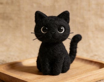 Adorable Vintage Miniature Steiff Burri Black Halloween Cat Made