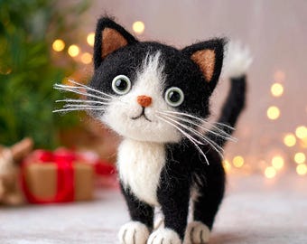 Felt Cow Cat Christmas Ornament Handmade Adorable Felt Cat Christmas Keychain Holiday Christmas Tree Decor Cat Lover Bag Charm Creative Gift
