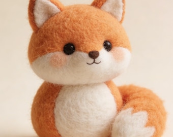Wool Felt Fox Art Ornament Tabletop Decor, Handmade Needle Felt Fox Figurine, Christmas Gift, Desk Accessory, Handcrafted Wildlife Collector