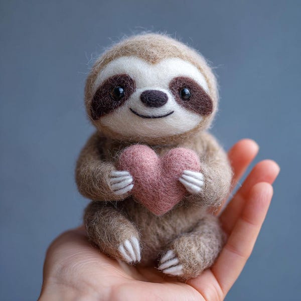 Handmade Felt Sloth Doll Hanging Pet Companion Toy Christmas Decor Christmas Tree Ornament Wool Felt Sloth Creative KeyChain Custom Gift