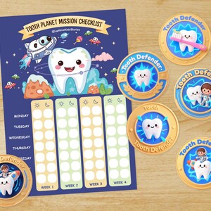 Tabla de cepillado de dientes para niños, Registro de cepillado de dientes, Tabla de recompensas imprimible, Higiene dental para niños, Imprimible, Niños, Diente, Lista de verificación, Dental