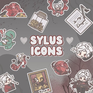 Love and Deepspace App Icon Pack - Sylus ver. | Aesthetic Icons | Gothic Vibe | Hand Drawn | iOS and Android | Otome Game