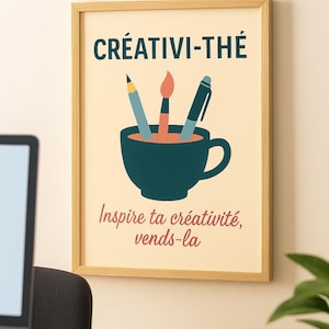 Poster stampabili con giochi di parole in francese – Confezione da 6 poster da parete in formato A4 e 30x30 cm – Arte murale minimalista per il benessere, decorazioni per soggiorno e cucina