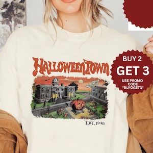 Halloweentown Est 1998 Comfort Colors Shirt & Sweatshirt – Retro Halloweentown University Fall Halloween Crewneck for Spooky Season