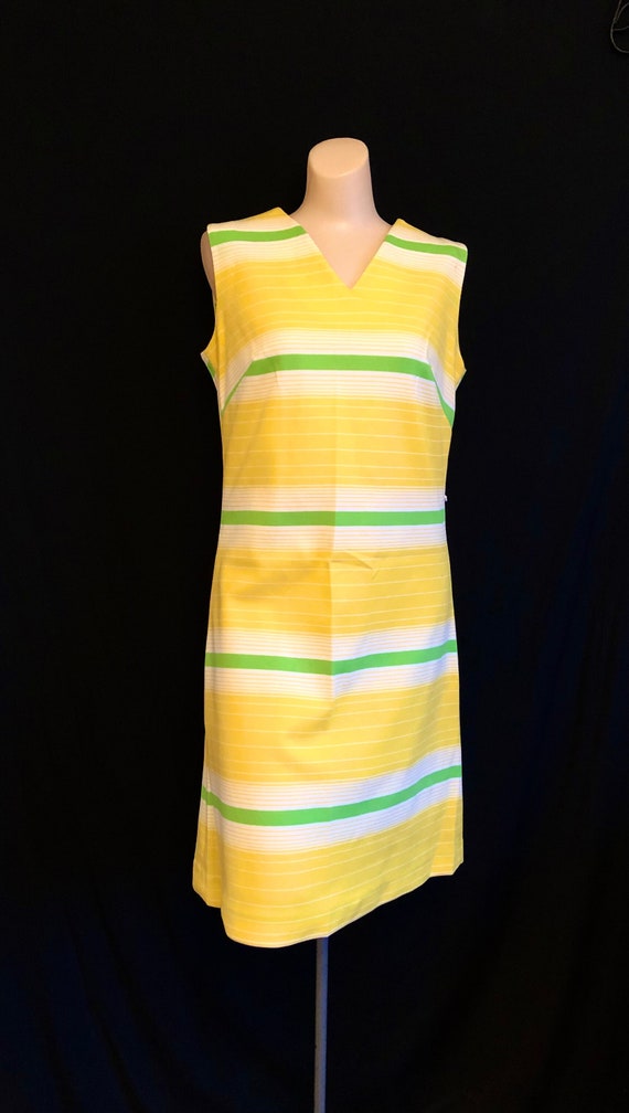 Mod vintage 60's 70's yellow green white striped s