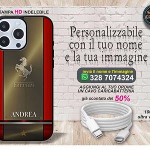 Cover cellulari personalizzata con la tua immagine preferita e il nome auto ferrari per tutti i modelli samsung stampa indelebile in HD