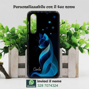 Cover cellulari personalizzata con la tua immagine preferita e il nome cartoni cat gatto per tutti i modelli samsung stampa indelebile in HD