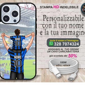 Cover cellulare personalizzata papà & figlio con il nome calcio inter per modelli xiaomi redmi poco stampa indelebile risoluzione HD