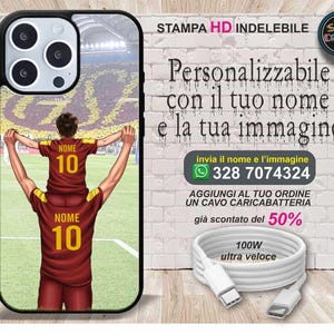Cover cellulare personalizzata papà & figlio con il nome calcio Roma giallorossi per modelli Samsung stampa indelebile risoluzione HD