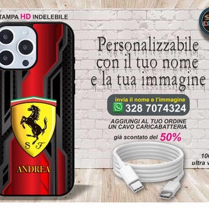 Cover cellulari personalizzata con la tua immagine preferita e il nome auto ferrari per tutti i modelli samsung stampa indelebile in HD