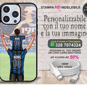 Cover cellulare personalizzata papà & figlio con il nome calcio atalanta per modelli xiaomi redmi poco con stampa indelebile risoluzione HD