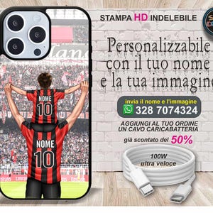 Cover cellulare personalizzata papà & figlio con il nome calcio Milan rossoneri per modelli Samsung stampa indelebile risoluzione HD