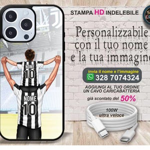 Cover cellulare personalizzata papà & figlio con il nome calcio juventus per modelli xiaomi redmi poco stampa indelebile risoluzione HD