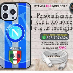 Cover cellulare personalizzata con la tua immagine e il nome calcio Napoli per modelli xiaomi redmi poco stampa indelebile risoluzione HD