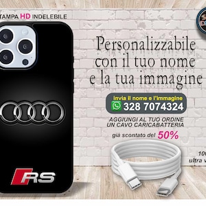 Cover cellulari personalizzata con la tua immagine preferita e il nome auto Audi per tutti i modelli samsung stampa indelebile in HD