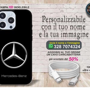 Cover cellulari personalizzata con la tua immagine preferita e il nome auto mercedes per tutti i modelli samsung stampa indelebile in HD