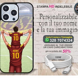 Cover cellulare magnetica con magsafe personalizzata con nome papà & figlio roma per iphone per 8 XS XR 11 12 mini 13 14 15 16 Max stampa HD