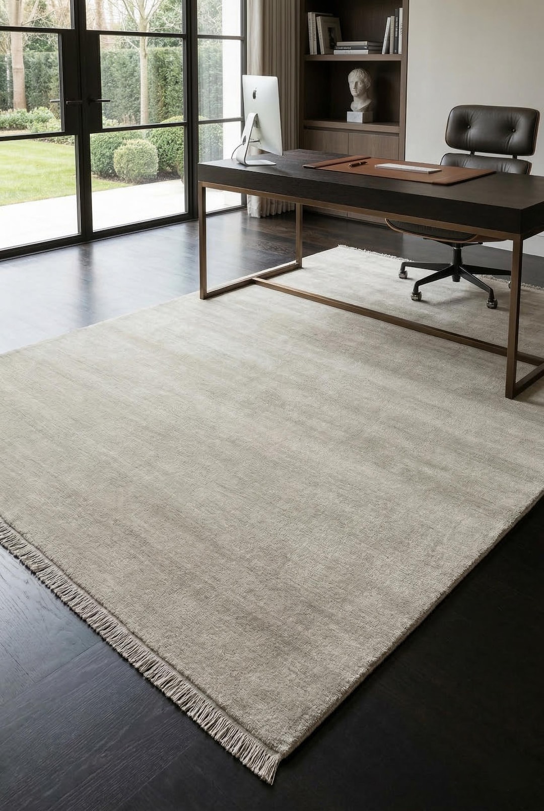 Light Greige Rugs Handloom Light Greige Wool Rug Solid Minimalist Area Rug Modern ...
