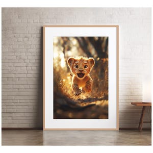 Póster de león bebé para habitación infantil - Savanna Tribe