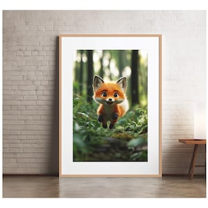 Póster de zorro bebé para habitación infantil - Forest Tribe
