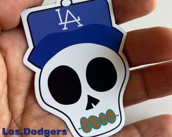 Los Angeles Dodgers Magnet: Lucha Mask & Skull Design