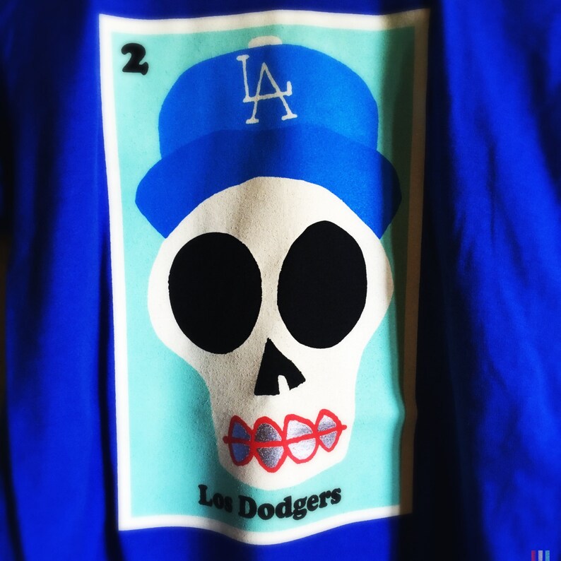 Adult 2x /& 3x Los Dodgers Unisex Royal Blue Sugar Skull Tee