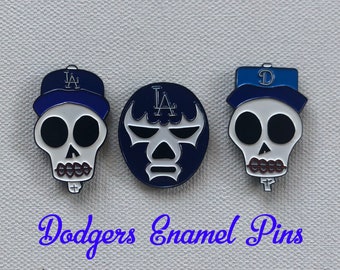 Dodgers Enamel Pins: Muerto & Lucha Mask