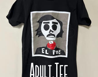 Adult "El.Poe" (Edgar Allen Poe) Sugar Skull Tee