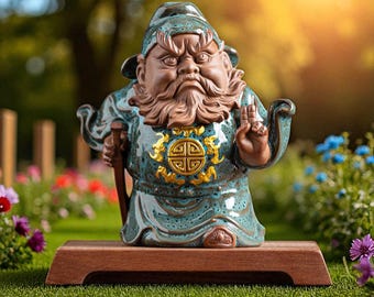 Handmade Ceramic Garden Figurine Traditional Chinese Style Statue in Vibrant Colors Available in Multiple Colors Unique Outdoor&Indoor Decor