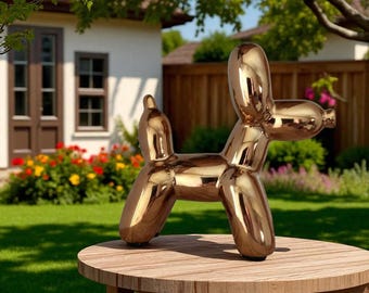 Ceramic Balloon Dog Sculpture for Garden Decor Handmade Art That Adds Charm and Character to Your Outdoor Space!