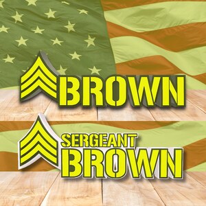 Army Sergeant Rank Plaque, Personalized Sergeant Desk Name Plate, Sergeant Gift, SGT Desk Name Plate, US Army Promotion Gift Sergeant