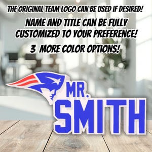 Personalized New England Football Desk Name Plate, Desk Nameplate, Professional Gift for Boss, Unique Office Decor, Custom Name Gift.