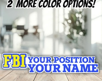 Personalized FBI Desk Name Plate, Agent Promotion Gift, Federal Bureau of Investigation Name Plaque, Office Sign Plaque, Promoted Fbi agent